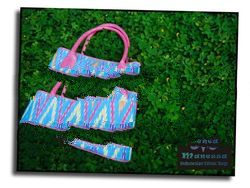 Makassar silk woven material combined with genuine leather