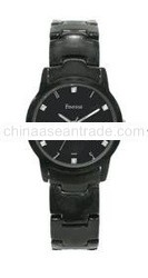 BM07L DOMINO - black IP stainless steel diamond watch fo
