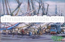 "Sunda Kelapa Port" (code: CH 5) Oil Painting