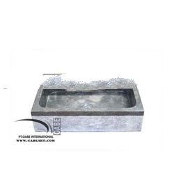 SQUARE MARBLE WASH BASIN HAMMERED