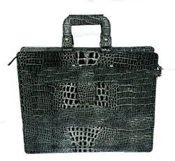 Crocodile Embossed Leather Bag - Constantine