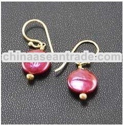 Brass Earrings with Pearls