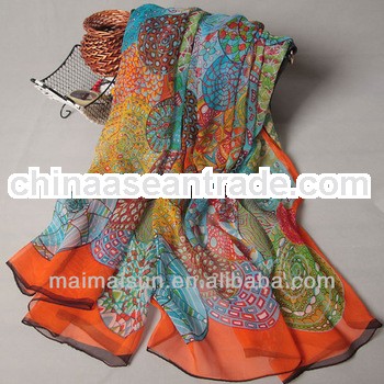 ladies fashion designer silk scarf