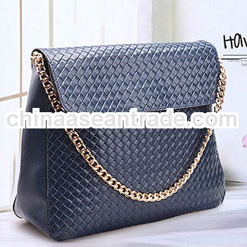 ladies handbag 100% genuine leather handbag fashion woven chain bag EMG0117