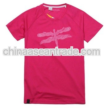 ladies round neck cotton short sleeve blank pink cotton t shirts