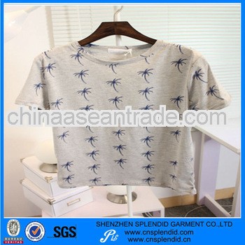 ladies' slim fit t-shirts with short sleeve ,sample made in 5 days