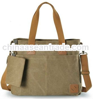 lady canvas handbags with leather trim hand bag