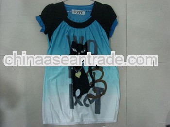 lady printing summer dress with cat print in 2012 ,extra size
