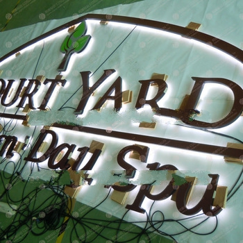 large backlit LED shop letter sign
