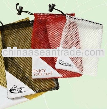 latest hot sell drawstring mesh pencil pouch