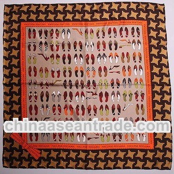 latest muslim women twill square silk hijab scarf