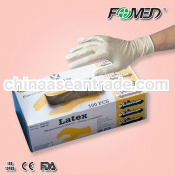 latex disposable exam gloves for hospital with CE
