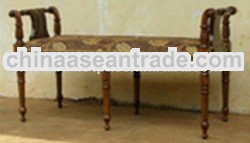 Nobel Mahogany Old French Style Wood Bed Stool