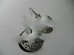 Black and white earrings