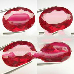 40 cts Huge Oval (25x18 mm) Lab Corundum Red Ruby AAA
