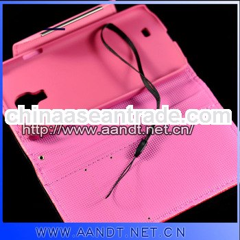 leather cell phone case with strap for samsung galaxy s4