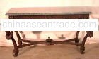 Cast Bronze Green Marble Top Sofa Table