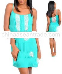 STYLE DBZ32-J: JADE SPAGHETTI STRAP WITH LACE DETAIL AND POCKETS