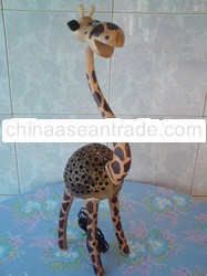 Thai hand made OTOP coconut shell lamp (Giraffe)