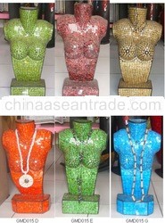 Glass mosaic necklace display