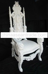 Antique Furniture - Lion King Chair with Rose Carving