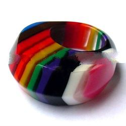 Rainbow Resin Rings
