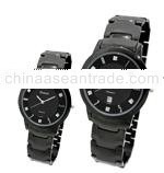 BM07GL DOMINO - black IP stainless steel diamond watch.