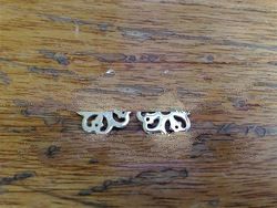 925 Sterling Silver Semi Round Flower Charms Connector 4 Petals