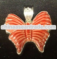 SS Pendant with Butterfly Red Glacier