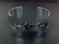 BFMN0035 - Sterling Silver Cuff with Cannabis in Chinese Letter