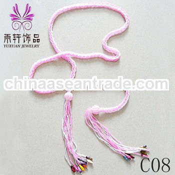 long bead belt 2013,glass bead belt,handmade beaded belt