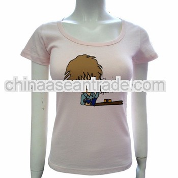 lovely pink fashion pattern latest women designer t-shirt