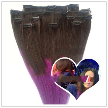 low price wholesale supplier ombre clip in human hair extension