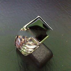 RFMN0070 - Sterling Silver Ring Contemporary with Onyx