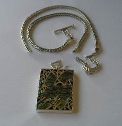 Bali Necklace With Mosaic Pawa And Bali Chain