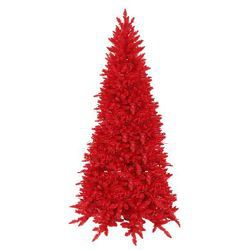 14 FT GORGEOUS RED ASHLEY SLIM CHRISTMAS TREE RED LIGHT