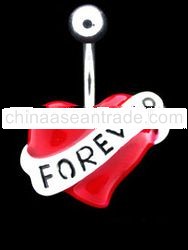 Colourful Body Piercing Jewelry Heart