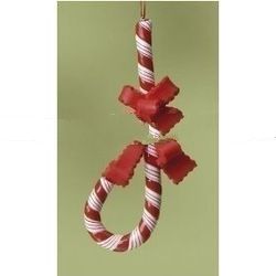 Pack Of 24 Candy Cane With Bow Christmas Ornaments 6.5"