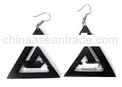 Balinese Painted Wooden Earring