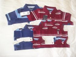 boy short sleeves stripe polo top