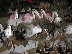 Wood Tropical bird Carved