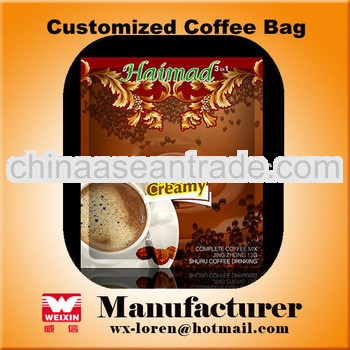 manufacturer! eco-friendly custom print coffee bag with coffee design