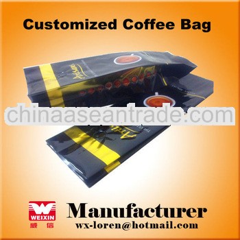 manufacturer! food packing side gusset coffee bag with valve