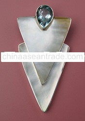 Mother Of Pearl And Aquamarine Silver Jewelry