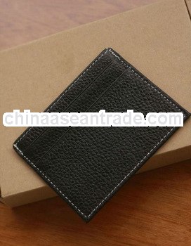 mens leather wallet slim design in black with customized logo
