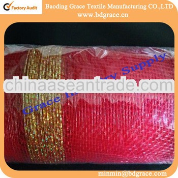 metallic pp plastic decor wreaths wrapping mesh