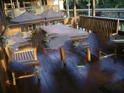 Wooden bench table set