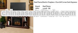 Churchill Corner Dark Espresso Electric fireplace real flame