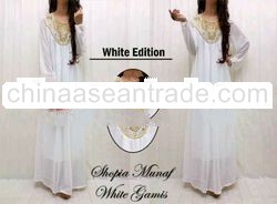 White Chiffon Jalabiya with Paillette