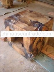 Teak Root Hollow Cube With Resin